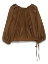 Philosophy Di Lorenzo Serafini Cropped Blouse In Brown