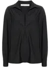 Philosophy Di Lorenzo Serafini Grey Shirt With Open Collar And V Neck In Stretch Viscose Woman In Gray
