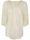 Philosophy Di Lorenzo Serafini Georgette Silk Blouse In Ivory