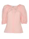 Philosophy Di Lorenzo Serafini Puff Sleeve Blouse With Relaxed Fit In Pink
