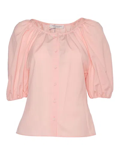 Philosophy Di Lorenzo Serafini Puff Sleeve Blouse With Relaxed Fit In Pink