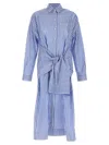 Philosophy Di Lorenzo Serafini Shirt-style Striped Cotton Blend Chemisier Dress In Blue