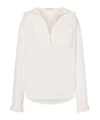 Philosophy Di Lorenzo Serafini Relaxed Fit White Shirt With Pleated Detailing In White