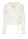 Philosophy Di Lorenzo Serafini Wrap Design Shirt With Deep V-neckline
