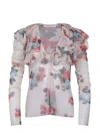 Philosophy Di Lorenzo Serafini Floral Print Top With Ruffled Detailing In Multi
