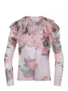Philosophy Di Lorenzo Serafini Floral Print Top With Ruffled Detailing In Multi