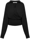 Philosophy Di Lorenzo Serafini Philosophy Di Lorenzo Serafin Draped Poplin Shirt In Black