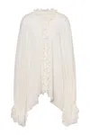 Philosophy Di Lorenzo Serafini Silk Blend Georgette Cape Shirt In Blue