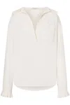 Philosophy Di Lorenzo Serafini Relaxed Fit White Shirt With Pleated Detailing In Blue