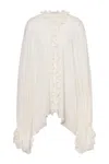 Philosophy Di Lorenzo Serafini Silk Blend Georgette Cape Shirt In Blue