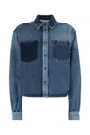 Philosophy Di Lorenzo Serafini Blue Shirt With Classic Collar And Logo Detail On The Pocket In Denim Woman In Fantasiablu