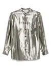 Philosophy Di Lorenzo Serafini Silver Shirt In Silk Laminated-effect In Green