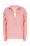 Philosophy Di Lorenzo Serafini Pink Shirt With Open Collar And V Neck In Stretch Viscose Woman In Pink