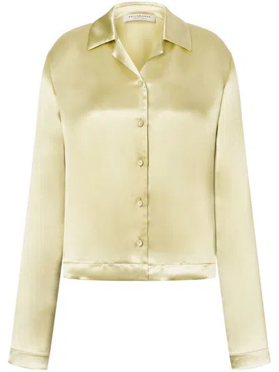 Philosophy Di Lorenzo Serafini Kids' Satin-finish Shirt In Yellow
