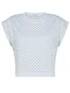 PHILOSOPHY DI LORENZO SERAFINI PHILOSOPHY DI LORENZO SERAFINI SHORT-CUT COTTON T-SHIRT WITH RHINESTONES