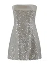Philosophy Di Lorenzo Serafini Short Dress With Sequins In Ivory