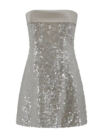 Philosophy Di Lorenzo Serafini Short Dress With Sequins In Silver