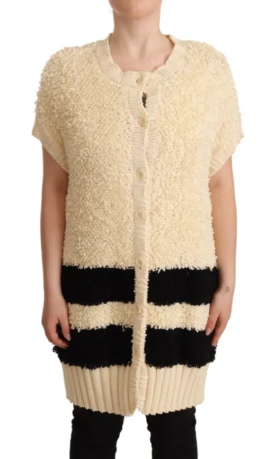 Pre-owned Philosophy Di Lorenzo Serafini Short Sleeve Button Cardigan Women's Sweater () In Sand