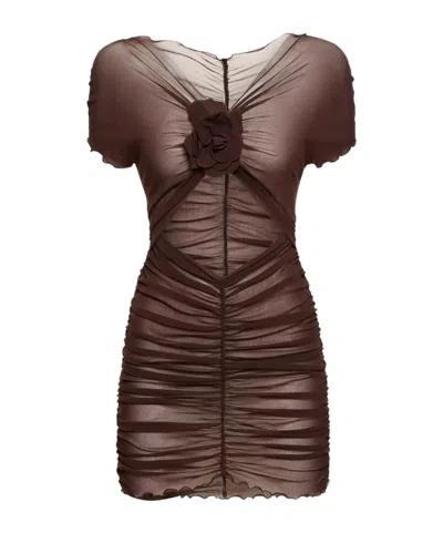 Philosophy Di Lorenzo Serafini Short Sleeve Dress In Brown