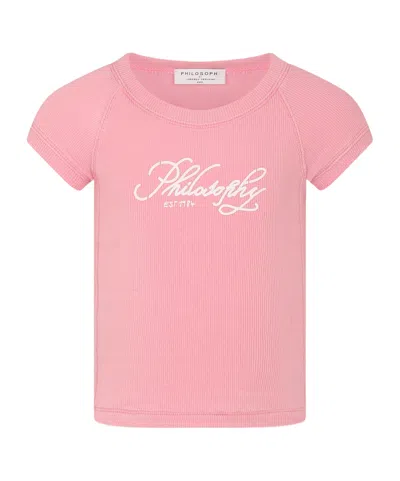 Philosophy Di Lorenzo Serafini Kids' Short-sleeved T-shirt In Pink