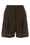 Philosophy Di Lorenzo Serafini Chocolate Wool Blend Shorts In Brown