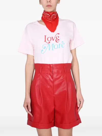 Philosophy Di Lorenzo Serafini Slogan Printed Short-sleeved T-shirt In Pink