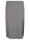 Shop Philosophy Di Lorenzo Serafini Side Slit Rear Zip Skirt In Grey
