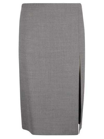 Philosophy Di Lorenzo Serafini Side Slit Rear Zip Skirt In Grey