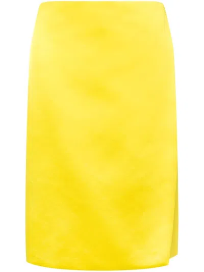 Philosophy Di Lorenzo Serafini Side Slit Skirt In Yellow