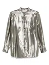Philosophy Di Lorenzo Serafini Silver Shirt In Silk Laminated-effect