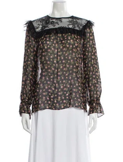 Pre-owned Philosophy Di Lorenzo Serafini Silk Floral Print Blouse In Multi