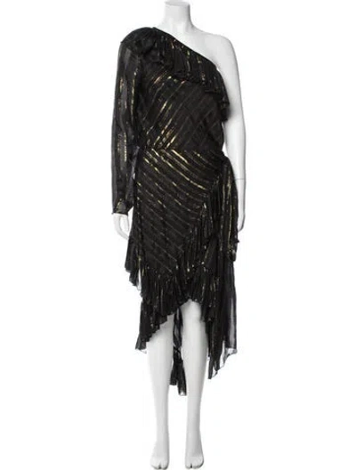 Pre-owned Philosophy Di Lorenzo Serafini Silk Long Dress In Black