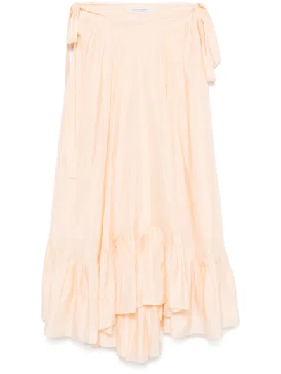 Philosophy Di Lorenzo Serafini Silk Maxi Skirt In Orange