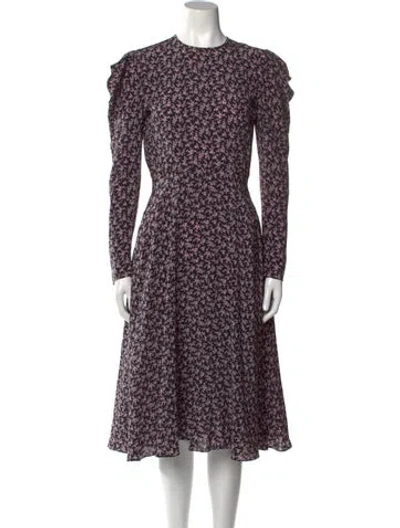 Pre-owned Philosophy Di Lorenzo Serafini Silk Midi Length Dress In Black