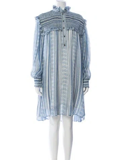 Pre-owned Philosophy Di Lorenzo Serafini Silk Midi Length Dress W/ Tags In Blue
