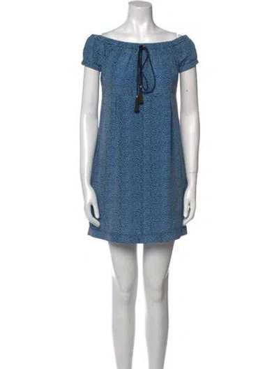 Pre-owned Philosophy Di Lorenzo Serafini Silk Mini Dress In Blue