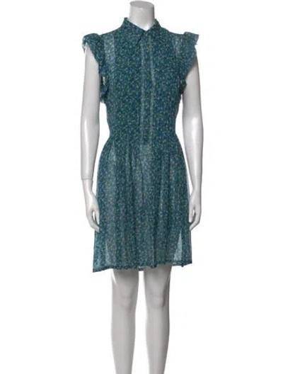 Pre-owned Philosophy Di Lorenzo Serafini Silk Mini Dress In Blue