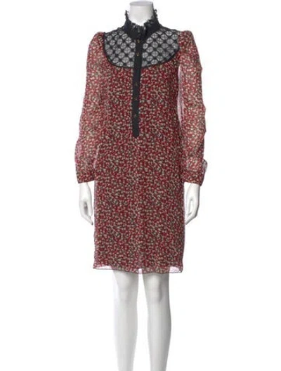 Pre-owned Philosophy Di Lorenzo Serafini Silk Mini Dress In Red