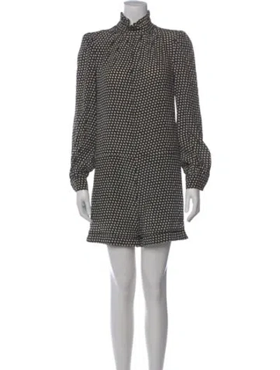 Pre-owned Philosophy Di Lorenzo Serafini Silk Printed Romper In Black