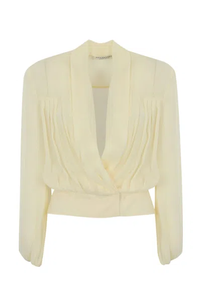 Philosophy Di Lorenzo Serafini Silk Shirt In Bianco