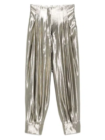 Philosophy Di Lorenzo Serafini Silver Casual Trousers Laminated-effect
