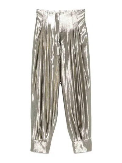 Philosophy Di Lorenzo Serafini Silver Casual Trousers Laminated-effect
