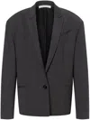 Philosophy Di Lorenzo Serafini Long Sleeved Lapel Suit Jacket In Grey