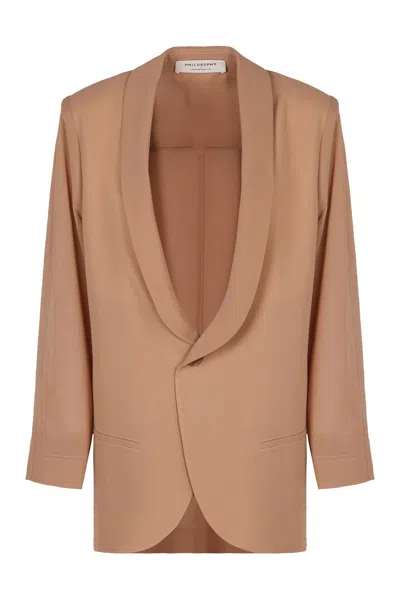 Philosophy Di Lorenzo Serafini Single-breasted One Button Jacket In Black
