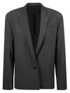 Philosophy Di Lorenzo Serafini Long Sleeved Lapel Suit Jacket In Anthracite