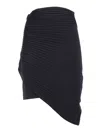 Philosophy Di Lorenzo Serafini Black Asymmetric Miniskirt In Pleated Fabric Woman In Black