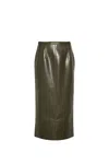Philosophy Di Lorenzo Serafini Coated-finish High-waisted Skirt In Green
