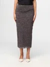 Philosophy Di Lorenzo Serafini Stretch Tulle Printed Pencil Skirt In Grau