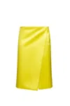 Philosophy Di Lorenzo Serafini Viscose Duchesse Satin Midi Skirt In Yellow