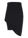 Philosophy Di Lorenzo Serafini Black Asymmetric Miniskirt In Pleated Fabric Woman In Black